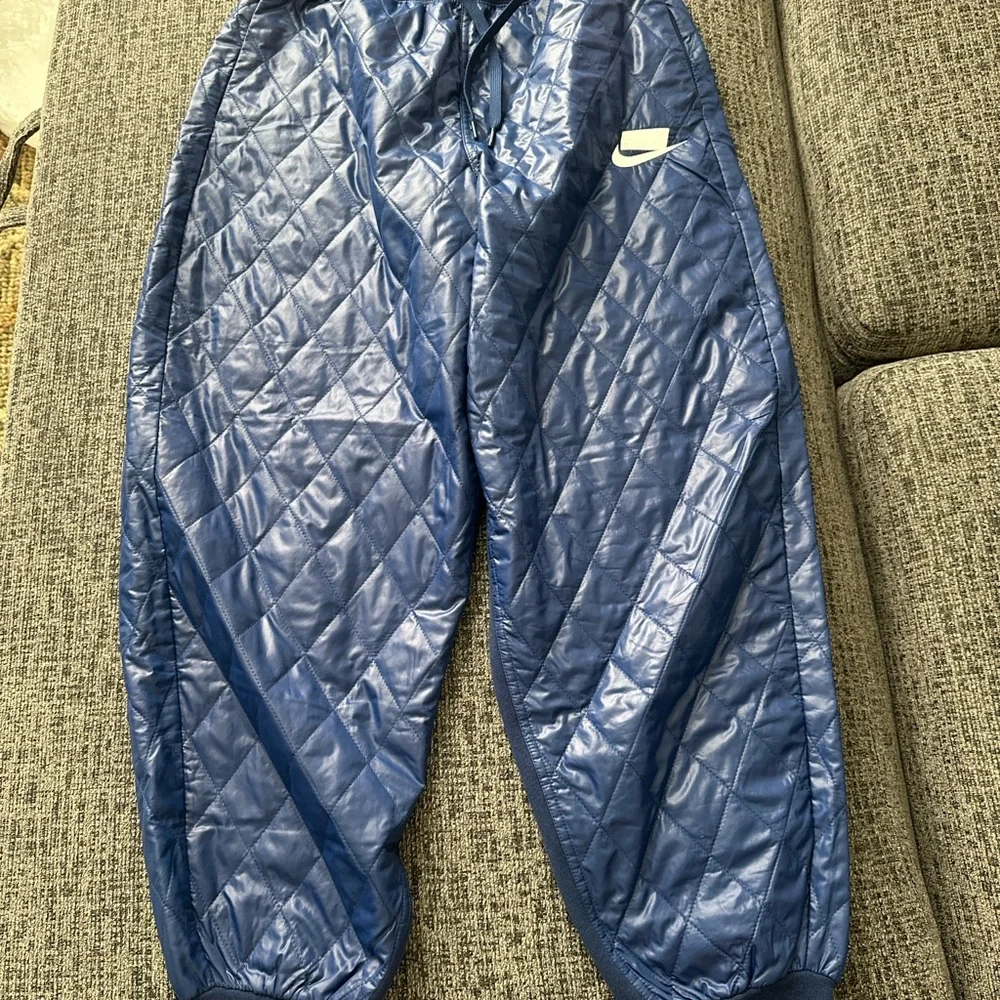 Nike Quilted Blue Bottoms - Picture 1 of 5